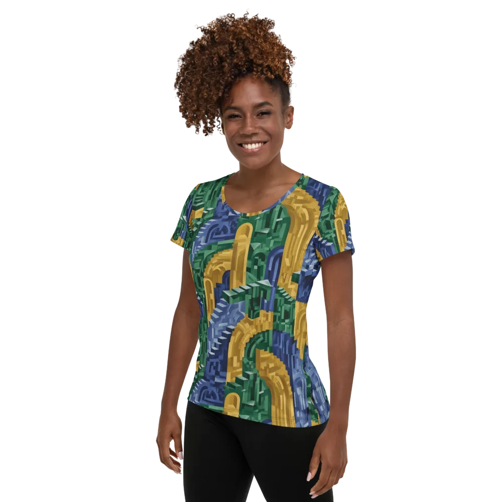 Moorish Maze on Women's Athletic T-Shirt — Left
