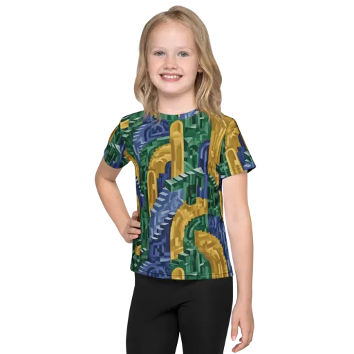 Moorish Maze on a Kids Crew Neck T-Shirt
