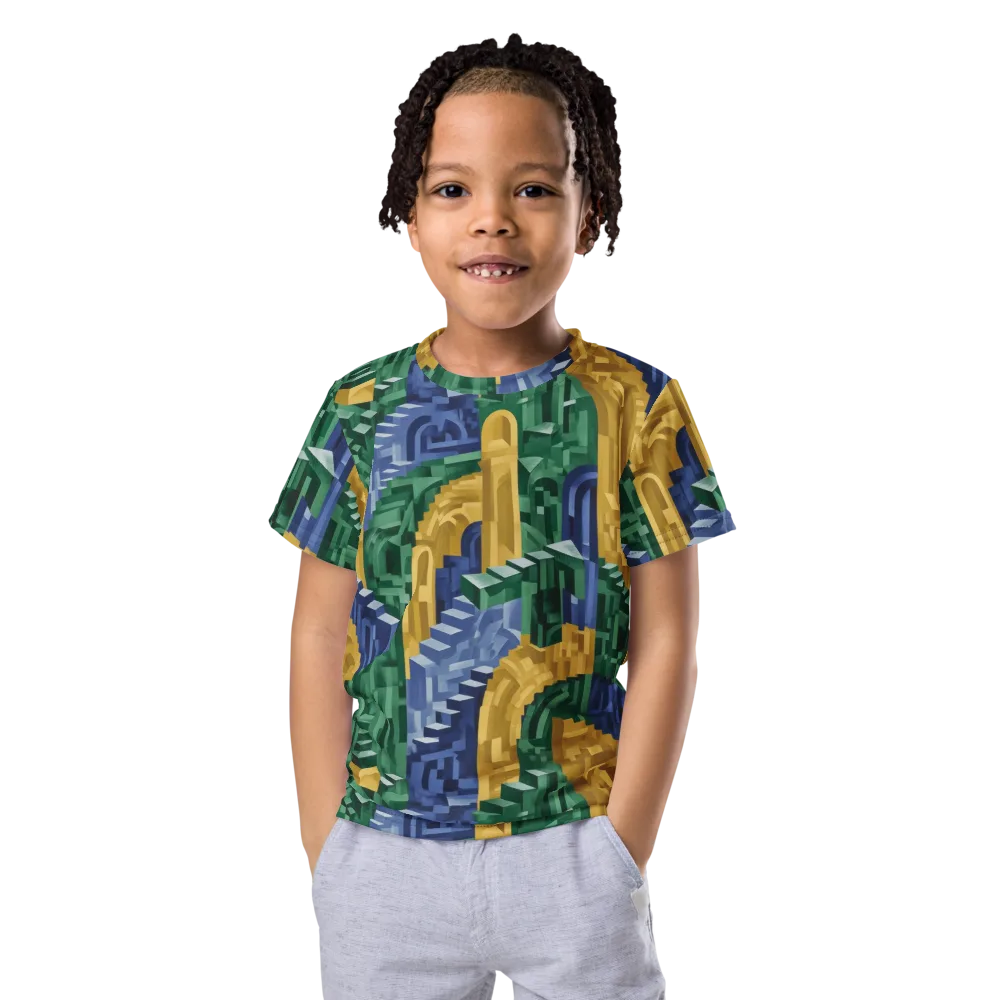Moorish Maze on Kids Crew Neck T-Shirt — Front