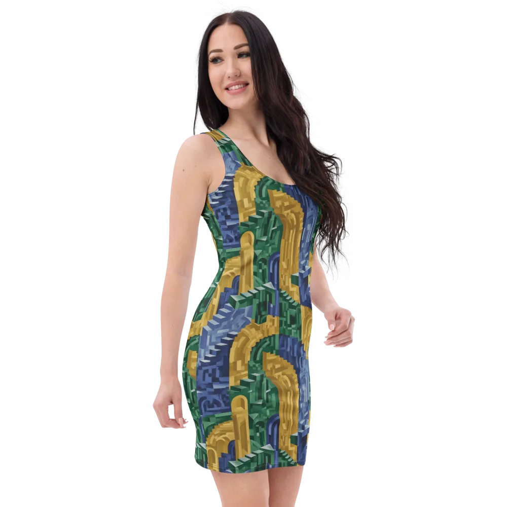 Moorish Maze on Bodycon Dress — Right Front