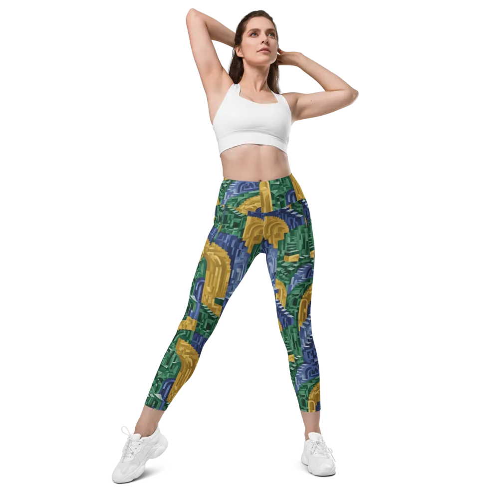 Moorish Maze on Leggings with Pockets — Front