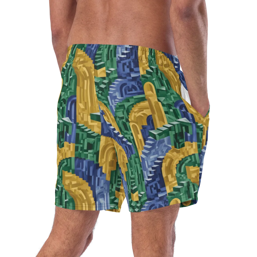 Moorish Maze on Swim Trunks — Right Back