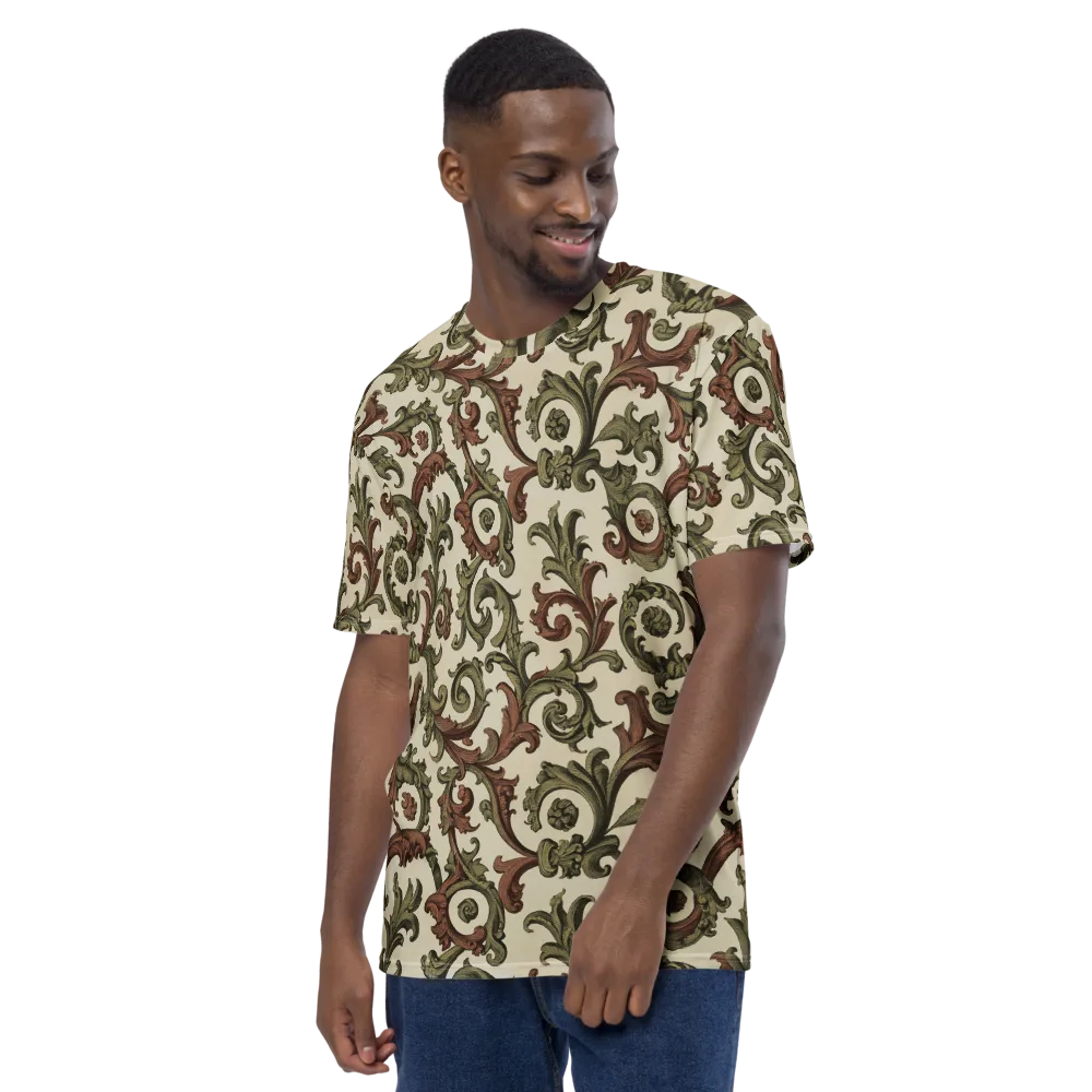 Acanthus Archive on Men's Crew Neck T-Shirt — Left