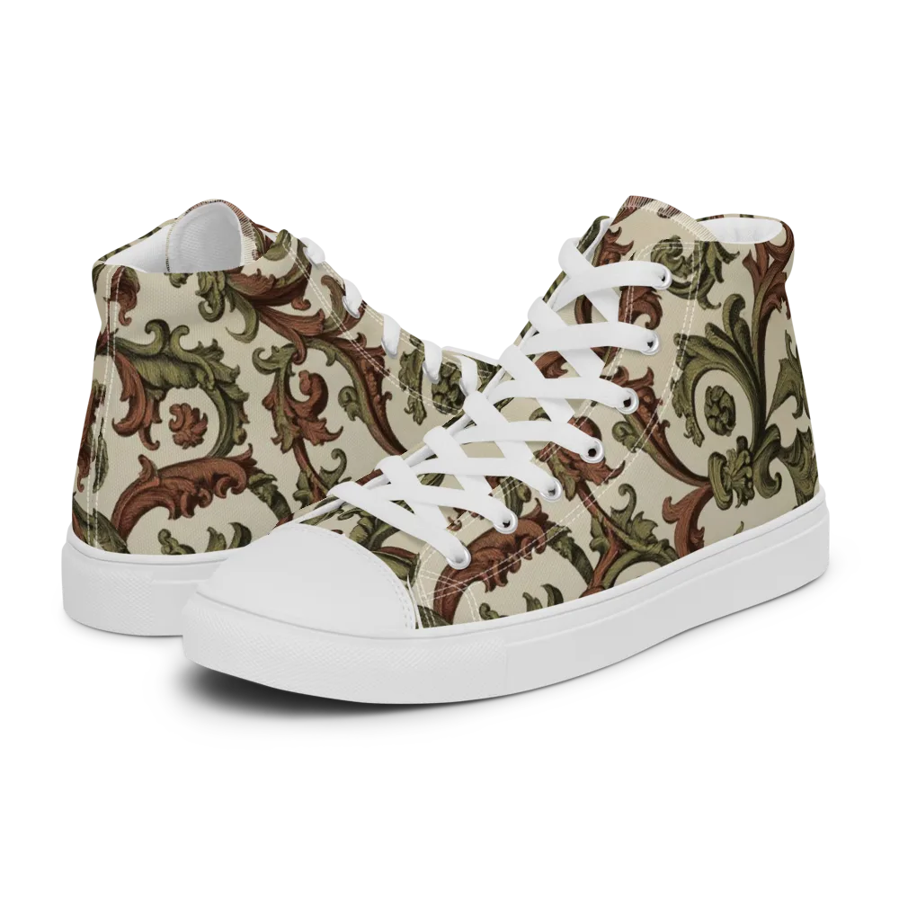 Acanthus Archive on Men's High Top Canvas Shoes — Left