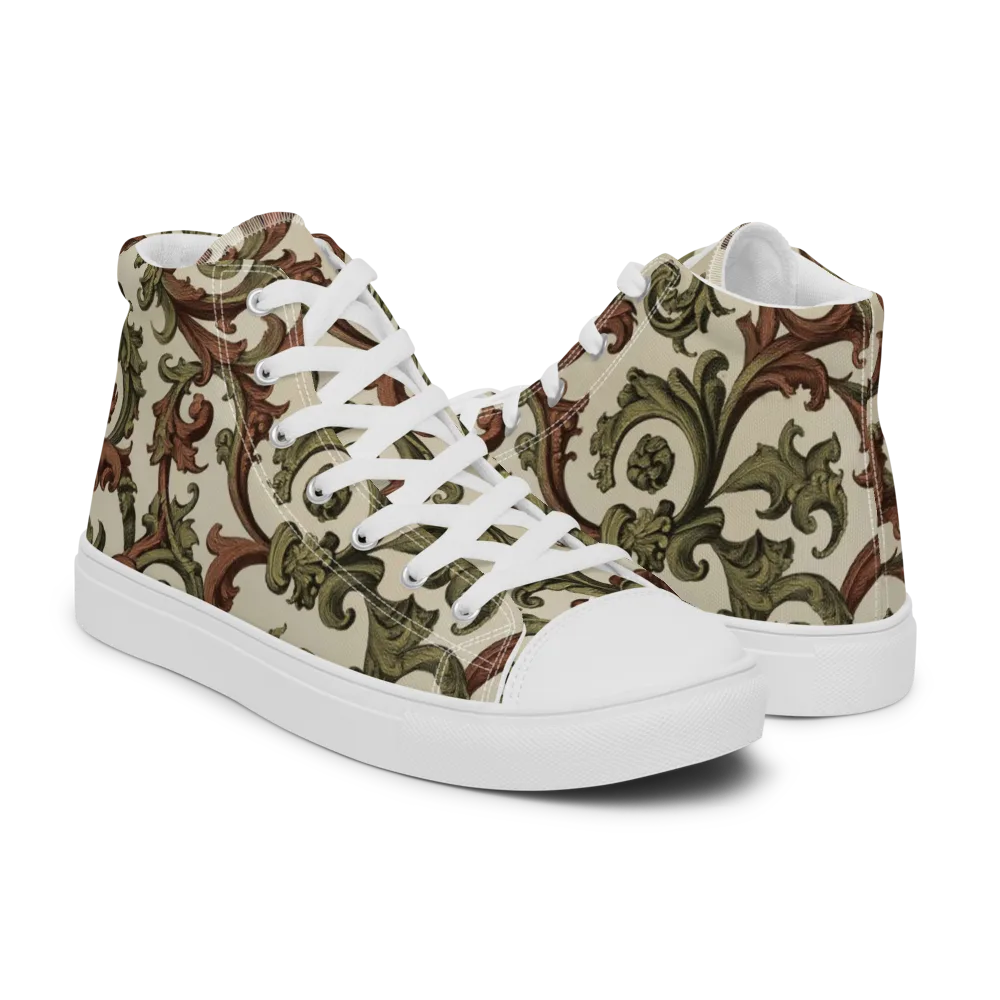 Acanthus Archive on Men's High Top Canvas Shoes — Right