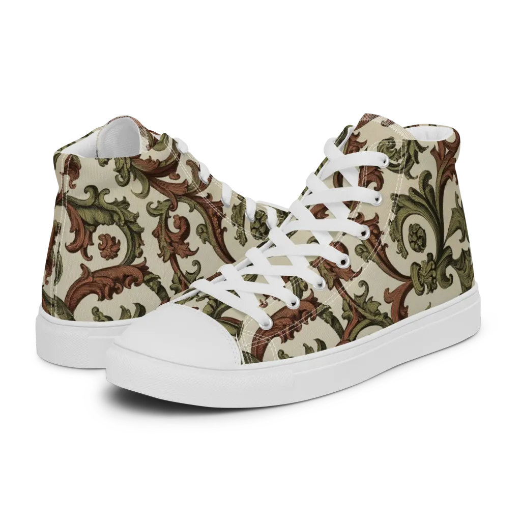 Acanthus Archive on Women's High Top Canvas Shoes — Left