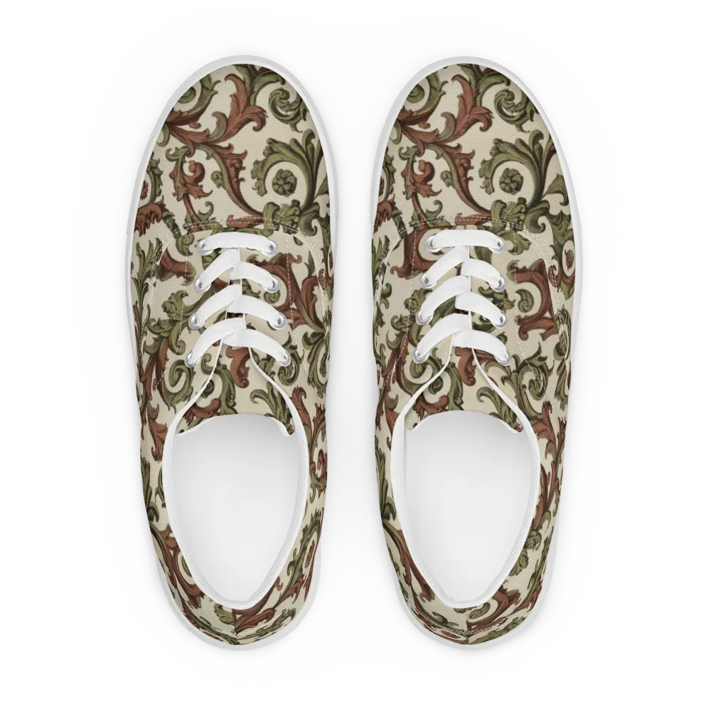 Acanthus Archive on Men's Lace-Up Canvas Shoes — Front