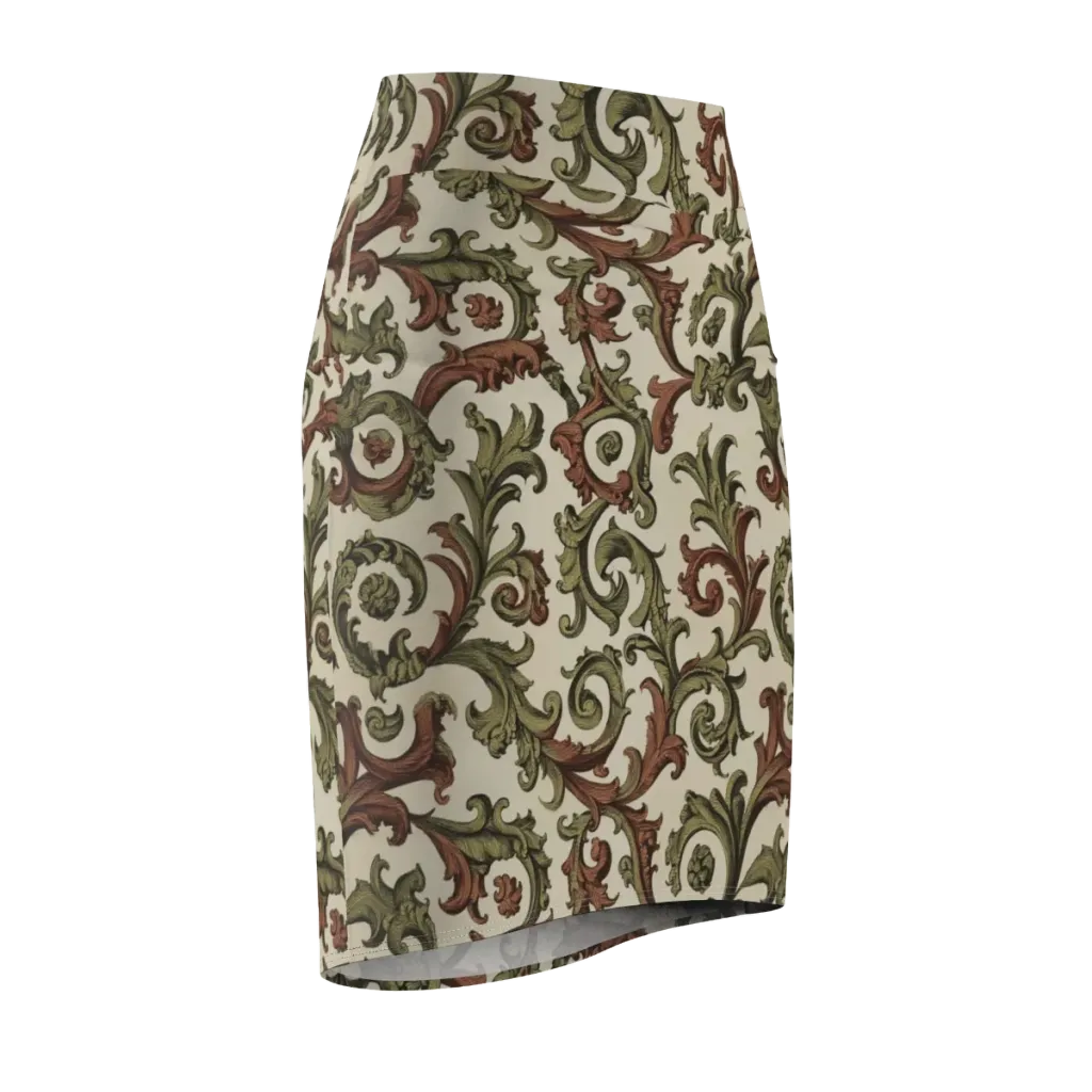 Acanthus Archive on Pencil Skirt — Front Side
