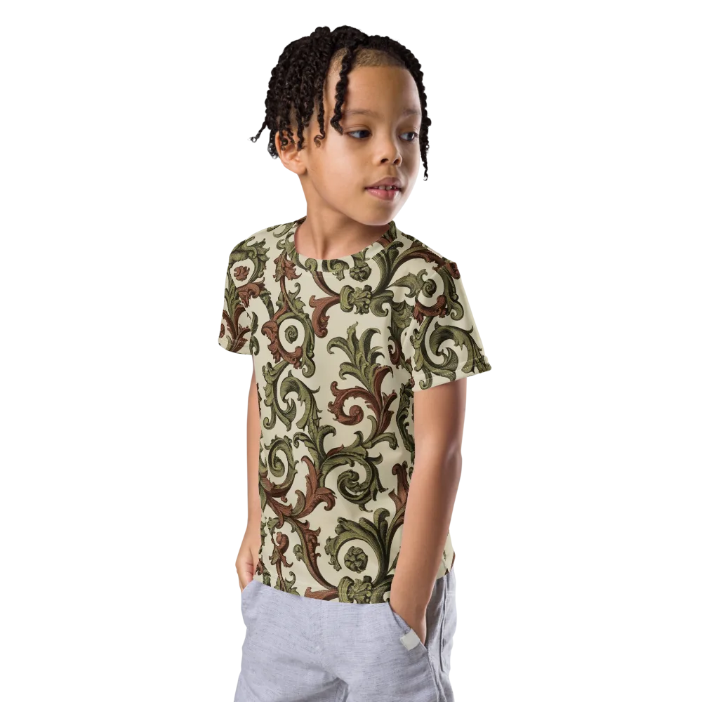 Acanthus Archive on Kids Crew Neck T-Shirt — Left Front