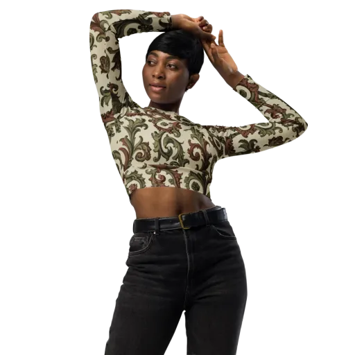 Acanthus Archive on a Long Sleeve Crop Top