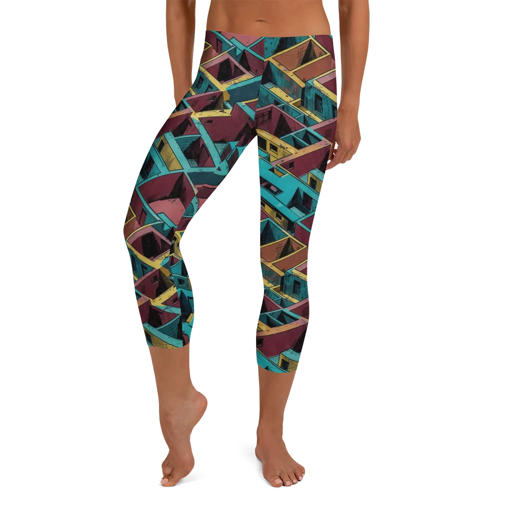 Concrete Kaleidoscope on Capri Leggings — Front