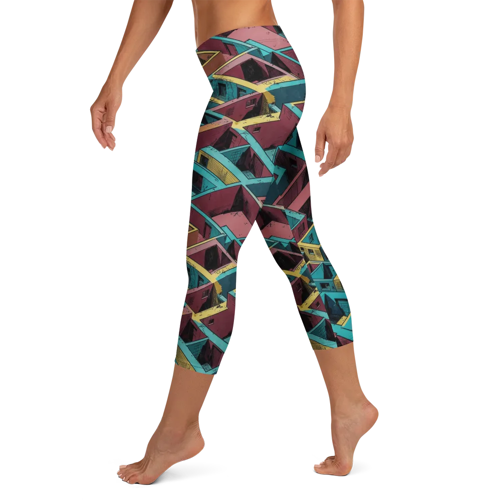 Concrete Kaleidoscope on Capri Leggings — Left