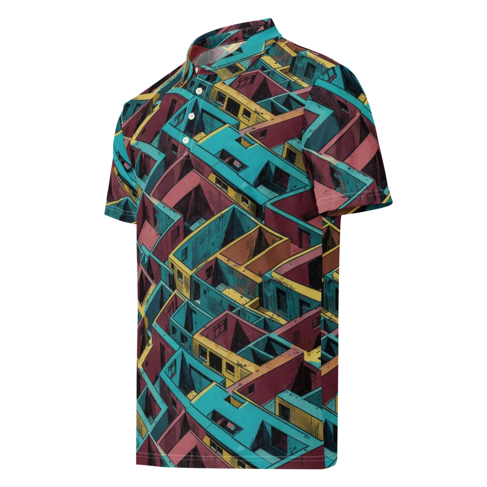 Concrete Kaleidoscope on Men's Slim Fit Polo Shirt — Left Front