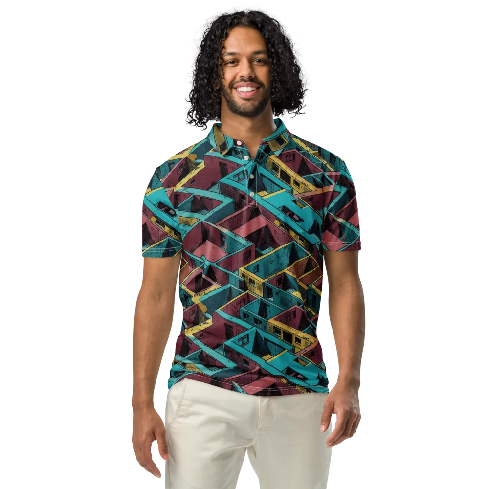 Concrete Kaleidoscope on Men's Slim Fit Polo Shirt — Front
