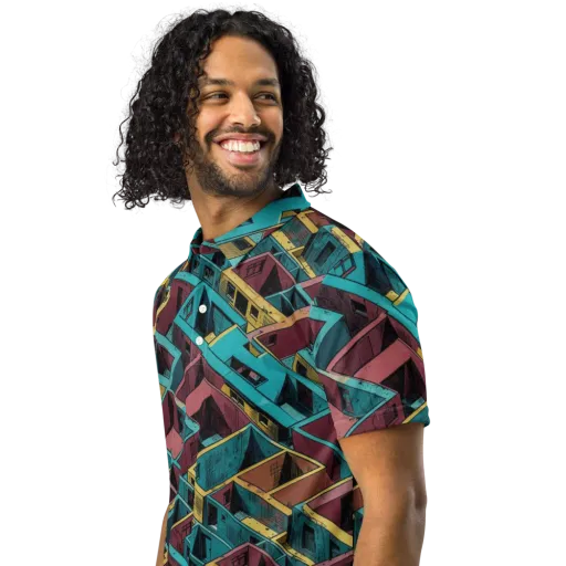 Concrete Kaleidoscope on a Men's Slim Fit Polo Shirt