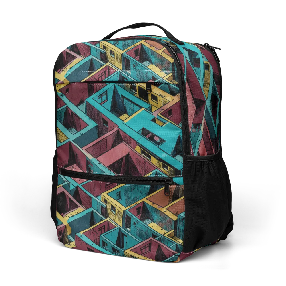Concrete Kaleidoscope on Utility Backpack — Left Front
