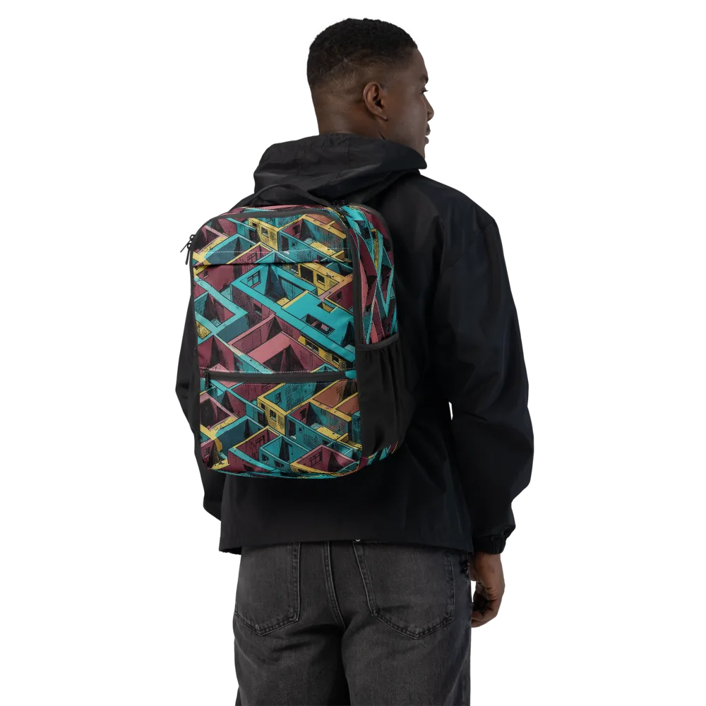 Concrete Kaleidoscope on Utility Backpack — Back