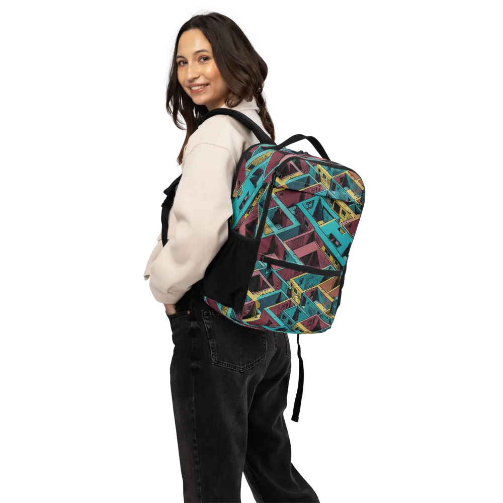 Concrete Kaleidoscope on Utility Backpack — Back