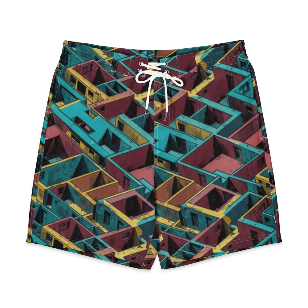 Concrete Kaleidoscope on Men's Board Shorts — Front