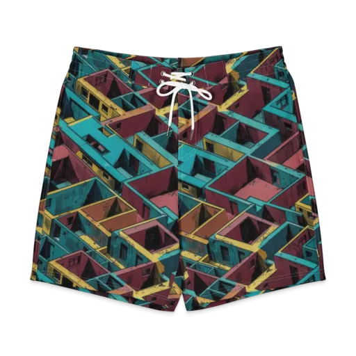Concrete Kaleidoscope on a Men's Board Shorts