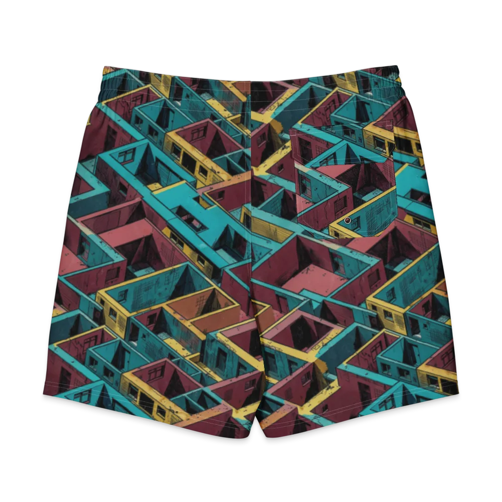 Concrete Kaleidoscope on Men's Board Shorts — Back