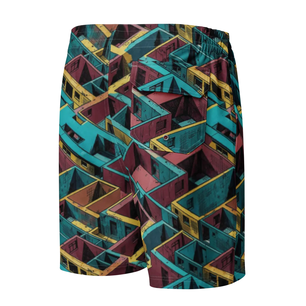 Concrete Kaleidoscope on Men's Board Shorts — Back