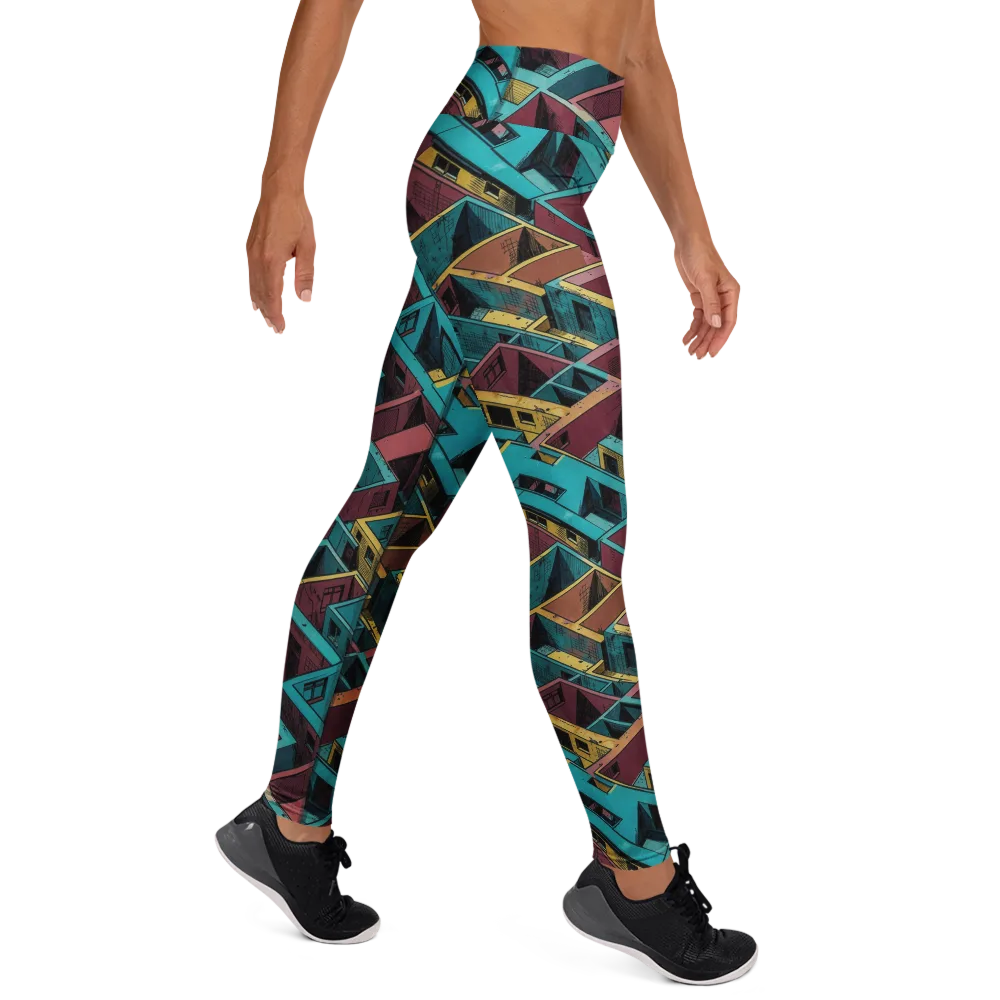 Concrete Kaleidoscope on Yoga Leggings — Right