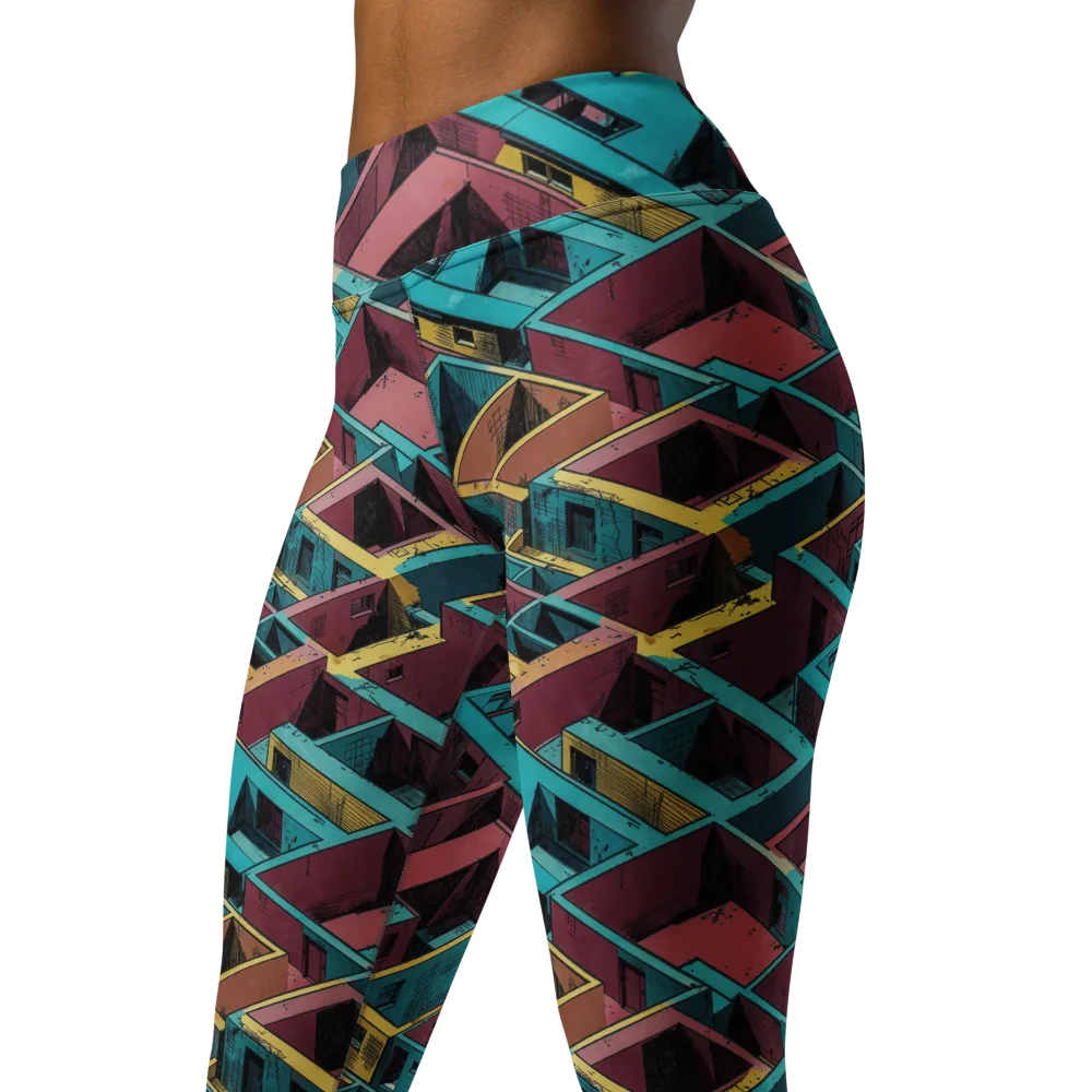 Concrete Kaleidoscope on Yoga Leggings — Left Front