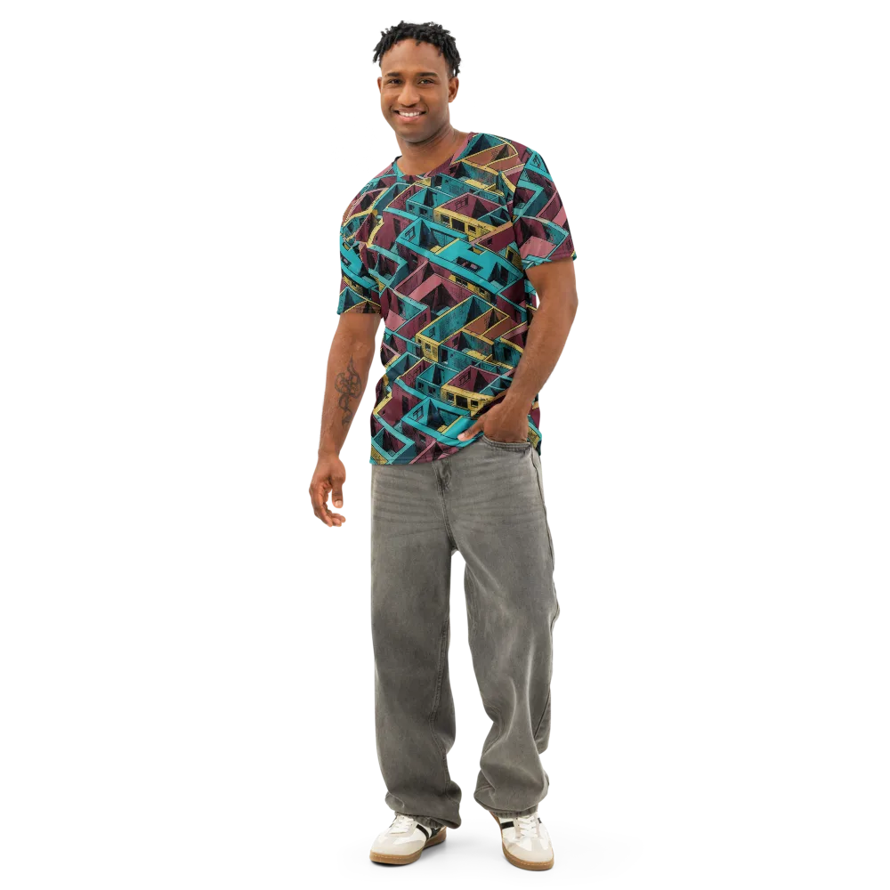 Concrete Kaleidoscope on Men's Cotton Crew Neck T-Shirt — Front