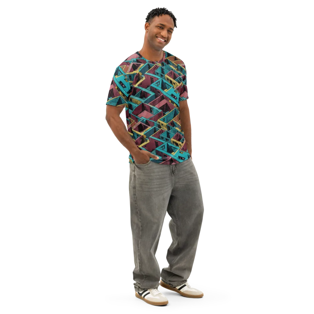 Concrete Kaleidoscope on Men's Cotton Crew Neck T-Shirt — Right Front