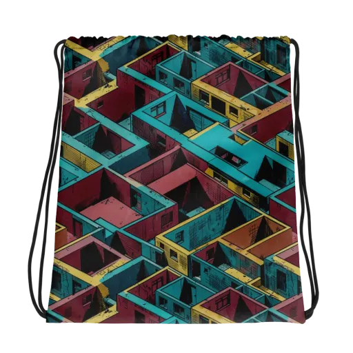 Concrete Kaleidoscope on a Drawstring Bag