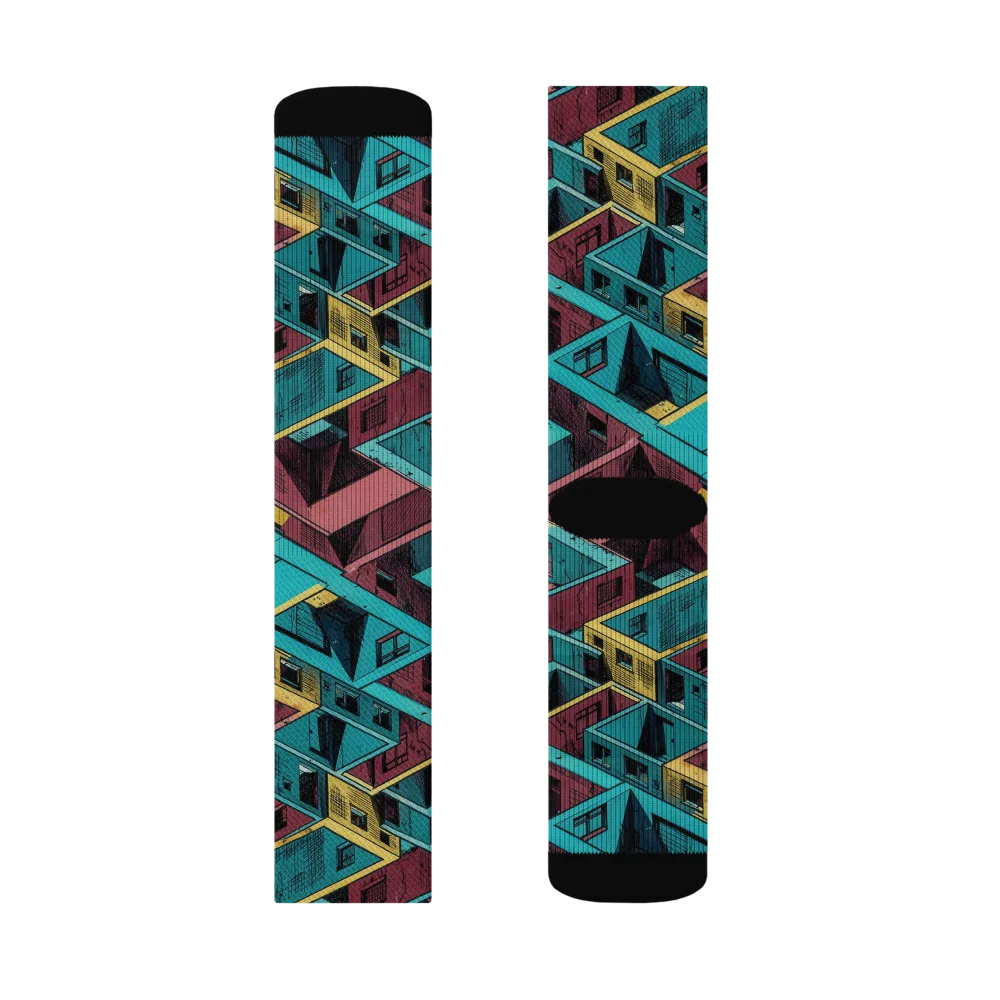 Concrete Kaleidoscope on Socks — Left Sock
