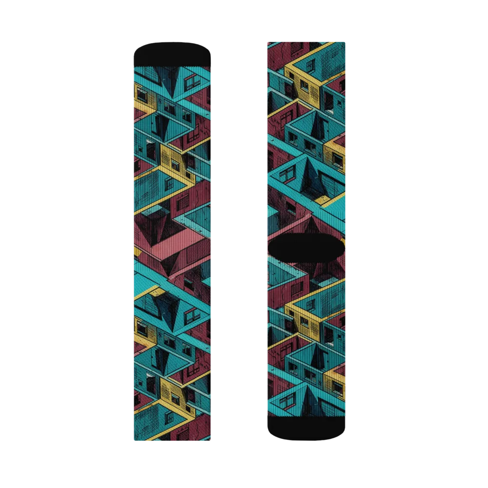 Concrete Kaleidoscope on Socks — Right Sock