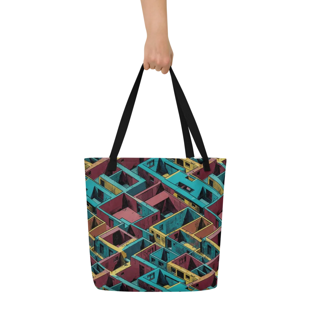 Concrete Kaleidoscope on Large Tote Bag W/ Pocket — Front