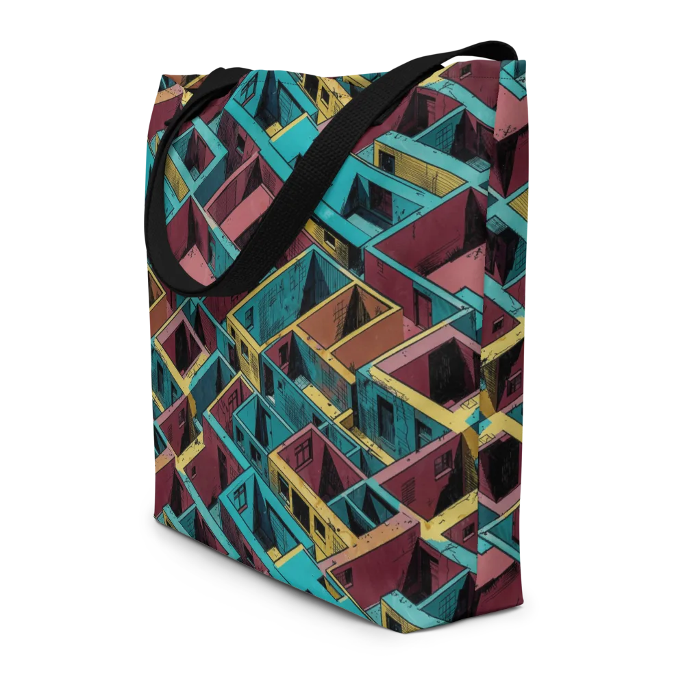 Concrete Kaleidoscope on Large Tote Bag W/ Pocket — Front