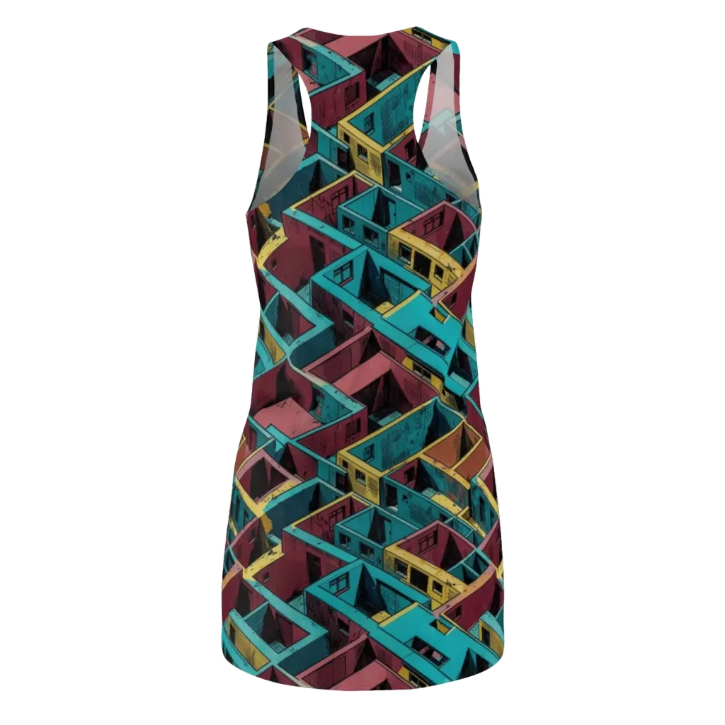 Concrete Kaleidoscope on Racerback Dress — Back
