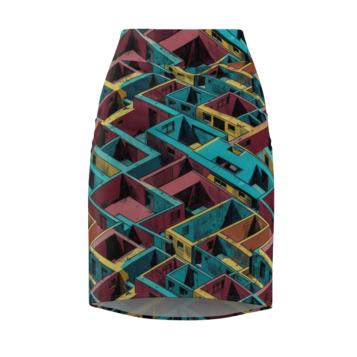 Concrete Kaleidoscope on Pencil Skirt — Front