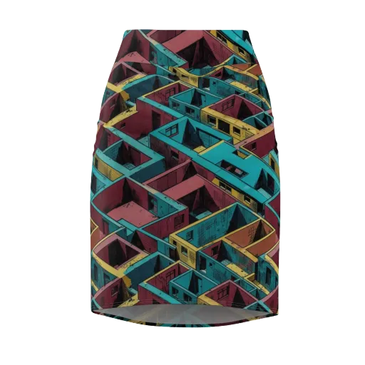 Concrete Kaleidoscope on a Pencil Skirt