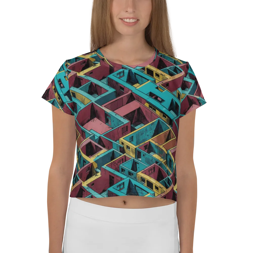 Concrete Kaleidoscope on Crop Tee — Front