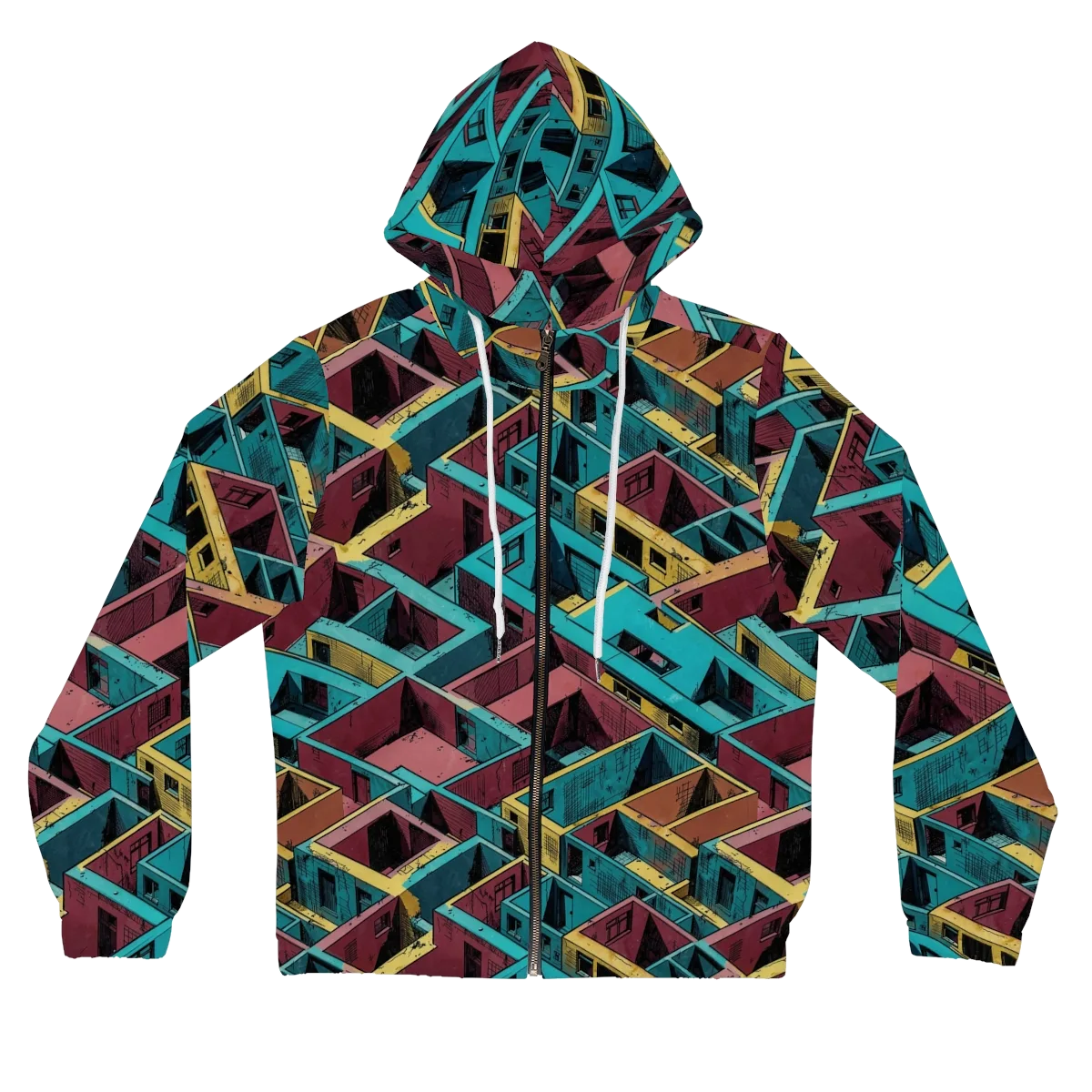Concrete Kaleidoscope on Women's Full-Zip Hoodie — Front