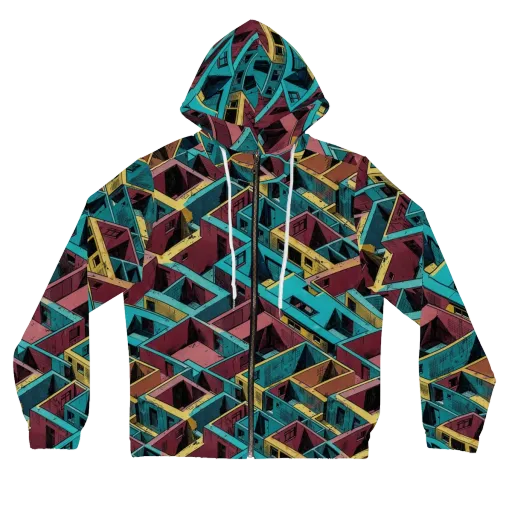 Concrete Kaleidoscope on a Women's Full-Zip Hoodie