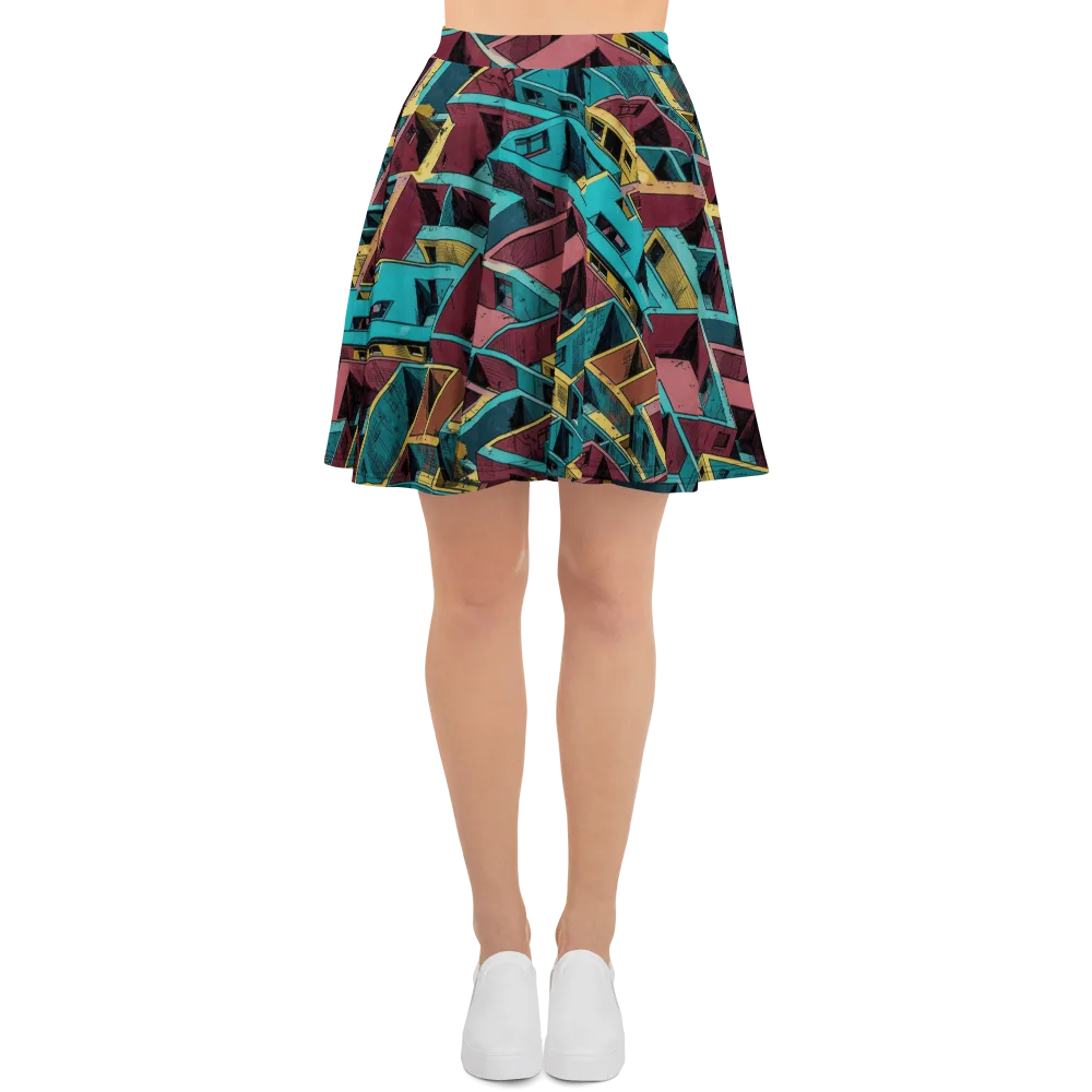 Concrete Kaleidoscope on Skater Skirt — Front