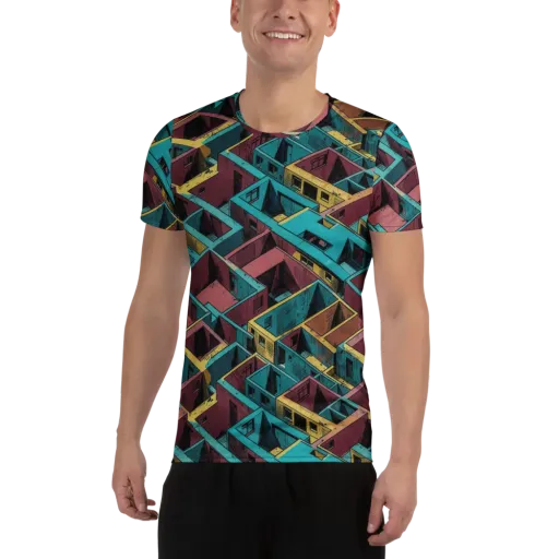 Concrete Kaleidoscope on a Men's Athletic T-Shirt