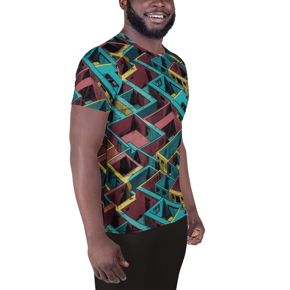 Concrete Kaleidoscope on Men's Athletic T-Shirt — Right