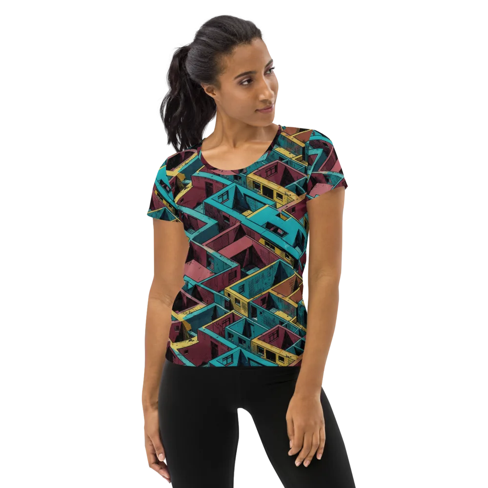 Concrete Kaleidoscope on Women's Athletic T-Shirt — Front