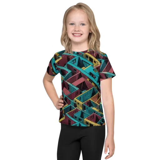Concrete Kaleidoscope on a Kids Crew Neck T-Shirt