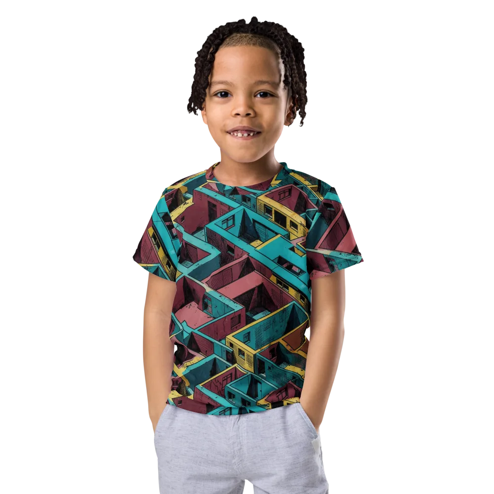 Concrete Kaleidoscope on Kids Crew Neck T-Shirt — Front