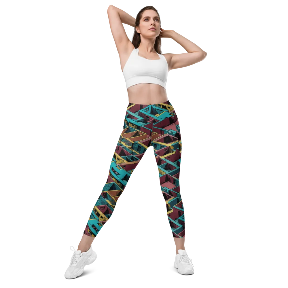 Concrete Kaleidoscope on Leggings with Pockets — Front