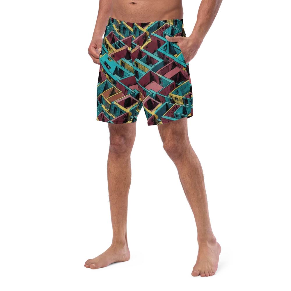 Concrete Kaleidoscope on Swim Trunks — Left Front