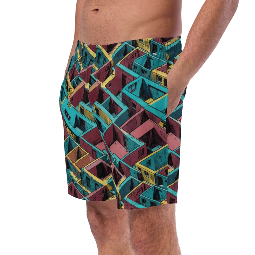 Concrete Kaleidoscope on Swim Trunks — Left Front